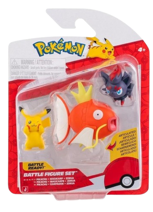 Pokemon - Pikachu, Magikarp & Zorua Battle Figure Set