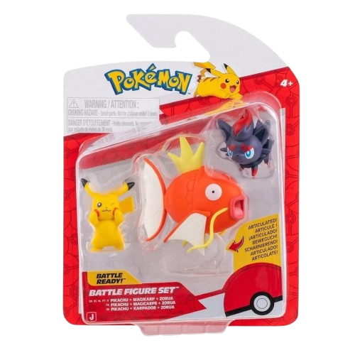 Pokemon - Pikachu, Magikarp & Zorua Battle Figure Set