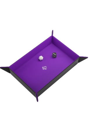 Gamegenic - Black/Purple Rectangle Magnetic Dice Tray