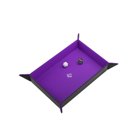 Gamegenic - Black/Purple Rectangle Magnetic Dice Tray