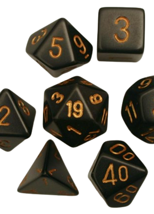 Chessex - Black/Gold Opaque Poly 7 Dice Set