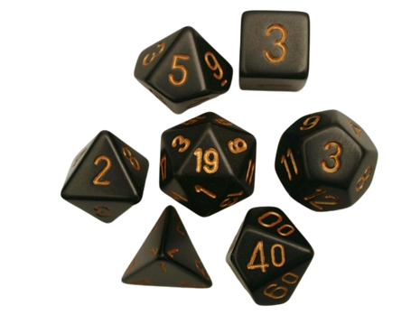 Chessex - Black/Gold Opaque Poly 7 Dice Set
