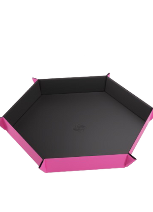 Gamegenic - Black/Pink Hexagonal Magnetic Dice Tray