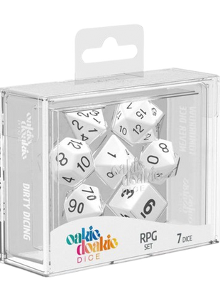 Oakie Doakie Dice - Solid White RPG Dice Set