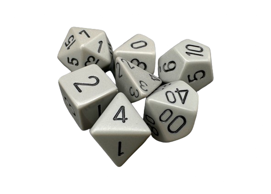 Chessex - Grey/Black Opaque Poly 7 Dice Set