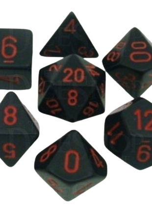 Chessex - Black/Red Opaque Poly 7 Dice Set