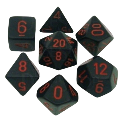 Chessex - Black/Red Opaque Poly 7 Dice Set