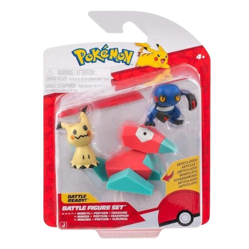 Pokemon - Mimikyu, Porygon & Croagunk Battle Figure Set