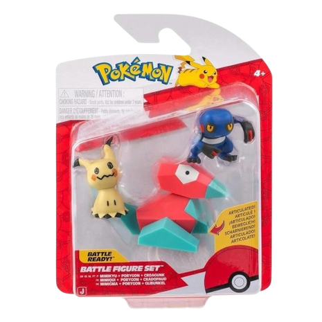Pokemon - Mimikyu, Porygon & Croagunk Battle Figure Set
